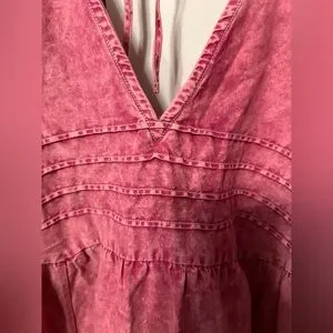 Free People Sweet Surrender Mini Dress Acid Rose Wash S